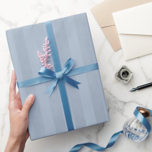 Papier Cadeau Bleu Acier Clair Marbré Rayé Chic (Cadeaux)