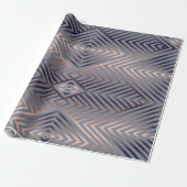 Papier Cadeau Bleu acier élégant et moderne chevron couleur sabl (Déroulé)