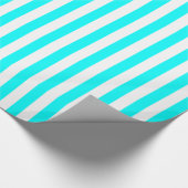 Papier Cadeau Bleu Aqua/Rayure Blanche (Coin)