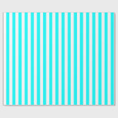 Papier Cadeau Bleu Aqua/Rayure Blanche (Plat)
