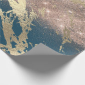 Papier Cadeau Bleu Aquatique Turquoise or marbre Rose Parties sc (Coin)