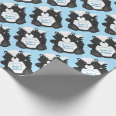 Papier Cadeau Bleu Baby shower (Coin)