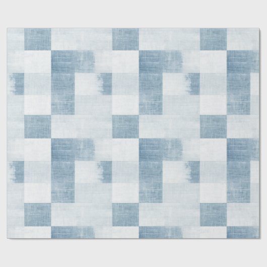 Papier Cadeau Bleu Blanc Denim Jean Anniversaire (Plat)