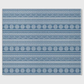 Papier Cadeau Bleu blanc d'hiver (Plat)