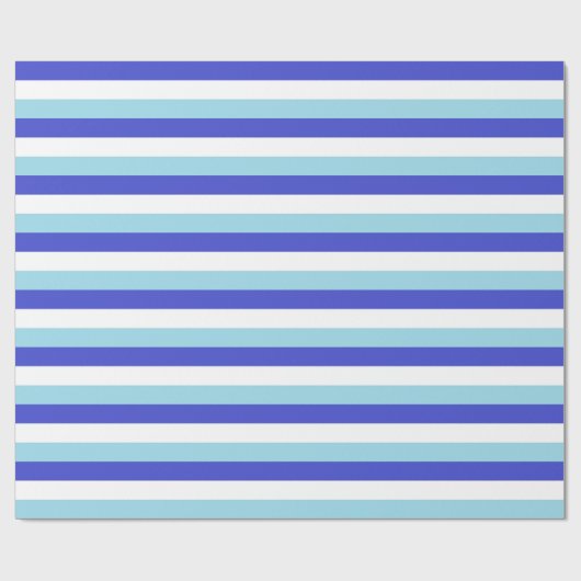 Papier Cadeau Bleu, blanc et bleu pastel (Plat)