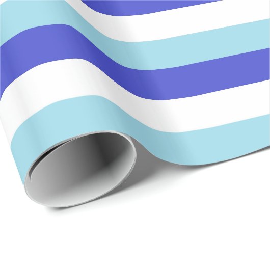 Papier Cadeau Bleu, blanc et bleu pastel (Coin rond)
