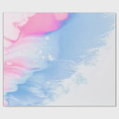 Papier Cadeau Bleu blanc et rose abstrait (Plat)