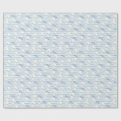 Papier Cadeau Bleu blanc Fleur Eucalyptus raypes (Plat)