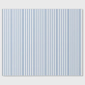 Papier Cadeau Bleu & Blanc Rayure Carré (Plat)