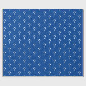 Papier Cadeau Bleu blanc Script Question Mark Enveloppement Papi (Plat)