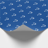 Papier Cadeau Bleu blanc Script Question Mark Enveloppement Papi (Coin)