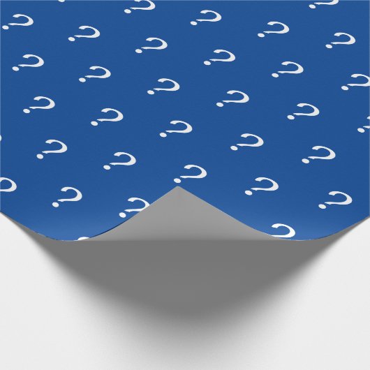 Papier Cadeau Bleu blanc Script Question Mark Enveloppement Papi (Coin)