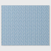 Papier Cadeau Bleu blanc zigzag rayures d'été Art (Plat)
