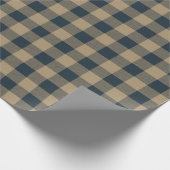 Papier Cadeau Bleu Bleu Boeuf Buffle Plaid Festive Vérifié (Coin)