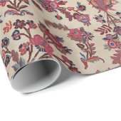 Papier Cadeau Bleu bleu clair rose perse  (Coin rond)