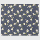 Papier Cadeau Bleu bleu floral (Plat)