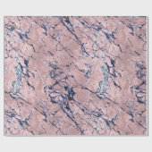 Papier Cadeau Bleu bleu marine rose (Plat)