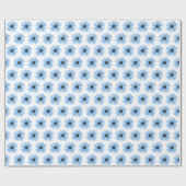 Papier Cadeau Bleu Bleu Sur Blanc (Plat)