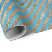 Papier Cadeau Bleu bleu turquoise (Coin rond)