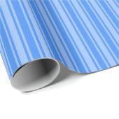 Papier Cadeau Bleu bonbons rayures (Coin rond)