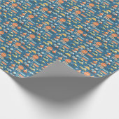 Papier Cadeau Bleu camion de construction enfant cadeau (Coin)