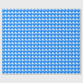 Papier Cadeau Bleu cercle motif sur blanc (Plat)