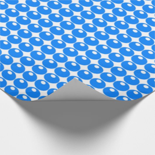 Papier Cadeau Bleu cercle motif sur blanc (Coin)