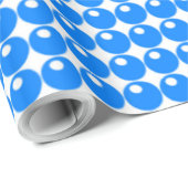 Papier Cadeau Bleu cercle motif sur blanc (Coin rond)