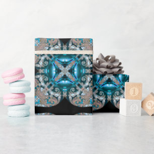Papier Cadeau Bleu Christmas Elegant Designer