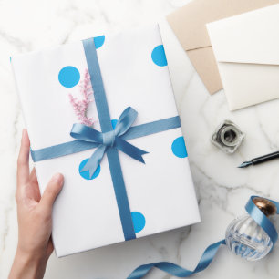 Papier Cadeau Bleu Ciel À Points Blancs Couleur Personnalisée Va