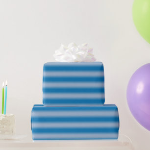 Papier Cadeau Bleu clair à bleu foncé Rayures douces
