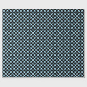 Papier Cadeau Bleu clair avec géométrie noire (Plat)