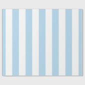 Papier Cadeau Bleu Clair Blanc Motif à Rayures Extra Large (Plat)