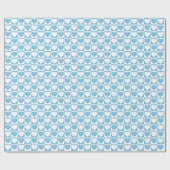 Papier Cadeau Bleu clair et blanc À damiers Motif aux coeurs (Plat)