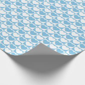 Papier Cadeau Bleu clair et blanc À damiers Motif aux coeurs (Coin)