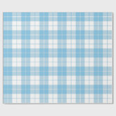 Papier Cadeau Bleu clair et Motif blanc prélevé|Grand| (Plat)