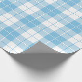 Papier Cadeau Bleu clair et Motif blanc prélevé|Grand| (Coin)