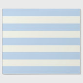 Papier Cadeau Bleu clair et rayures crémeuses (Plat)