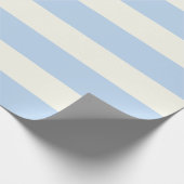 Papier Cadeau Bleu clair et rayures crémeuses (Coin)