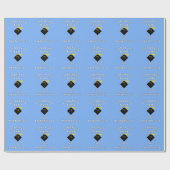 Papier Cadeau Bleu clair Graduation 2025 Cadeau (Plat)