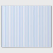 Papier Cadeau Bleu Clair & Rayures Blanches (Plat)