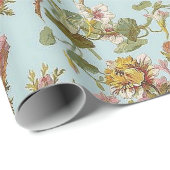 Papier Cadeau Bleu clair rose (Coin rond)