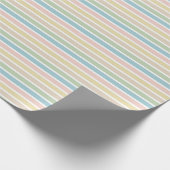 Papier Cadeau Bleu clair Vert Doux Bleu Motif rayures roses (Coin)