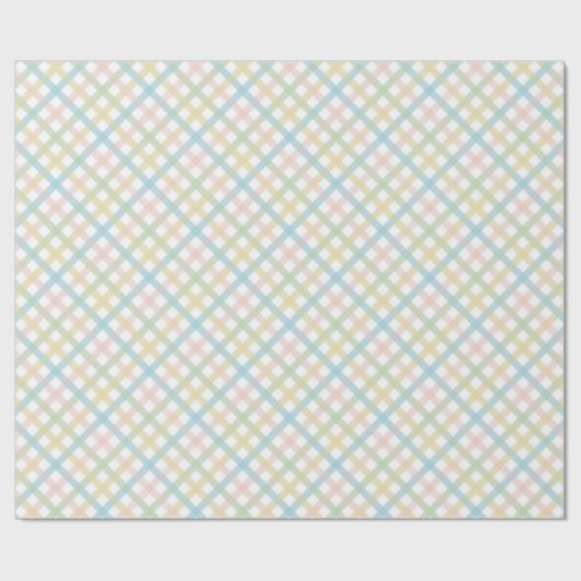 Papier Cadeau Bleu clair Vert Doux Clouet rose Plaid Motif (Plat)