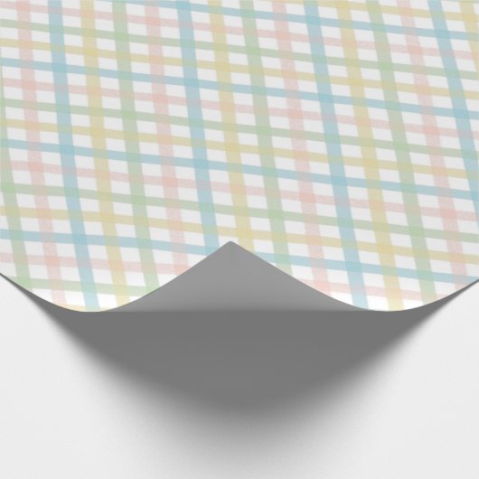 Papier Cadeau Bleu clair Vert Doux Clouet rose Plaid Motif (Coin)