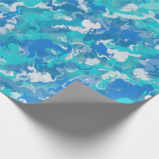 Papier Cadeau Bleu classique et turquoise (Coin)