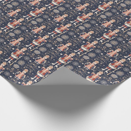 Papier Cadeau Bleu, Columbine Nutcracker Ballet (Coin)