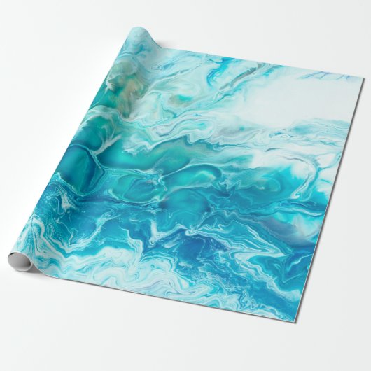 Papier Cadeau Bleu créatif abstrait main peint arrière - plan, m (Déroulé)