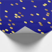 Papier Cadeau Bleu de confettis de feuille d'or (Coin)