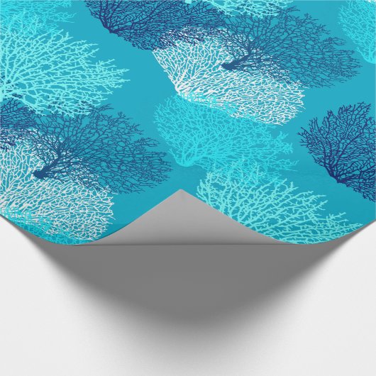 Papier Cadeau Bleu de corail d'impression, de turquoise, d'Aqua (Coin)